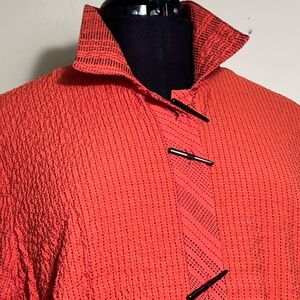 LIKE NEW Dressy/Comfy Ali Miles Asian Elements Orange Tunic Size Large